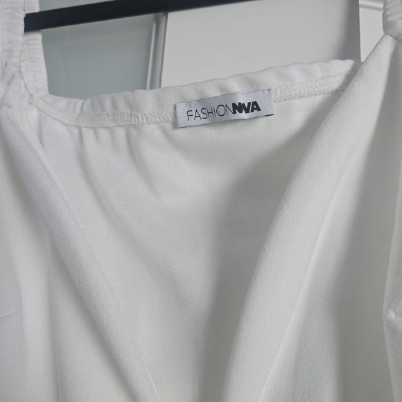 Fashion Nova White Long-Sleeve One-Piece Bodysuit - Picture 3 of 4